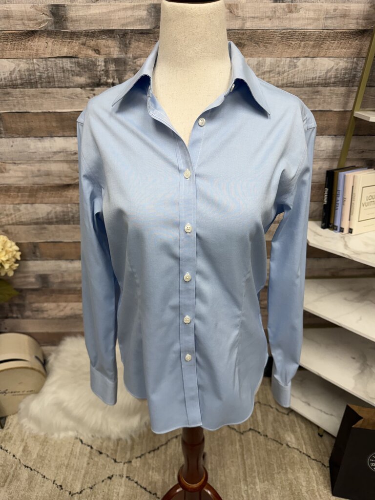 Brooks Brothers blue non iron women's fitted long sleeve dress shirt