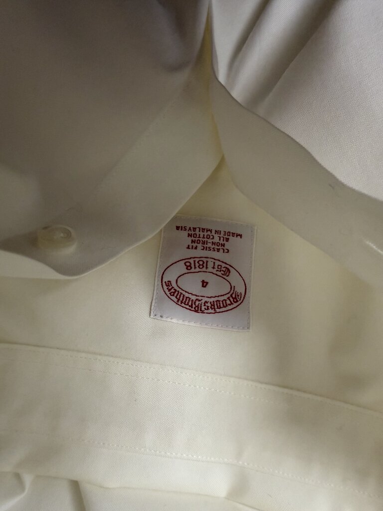 Brooks Brothers white long sleeve button up fitted shirt
