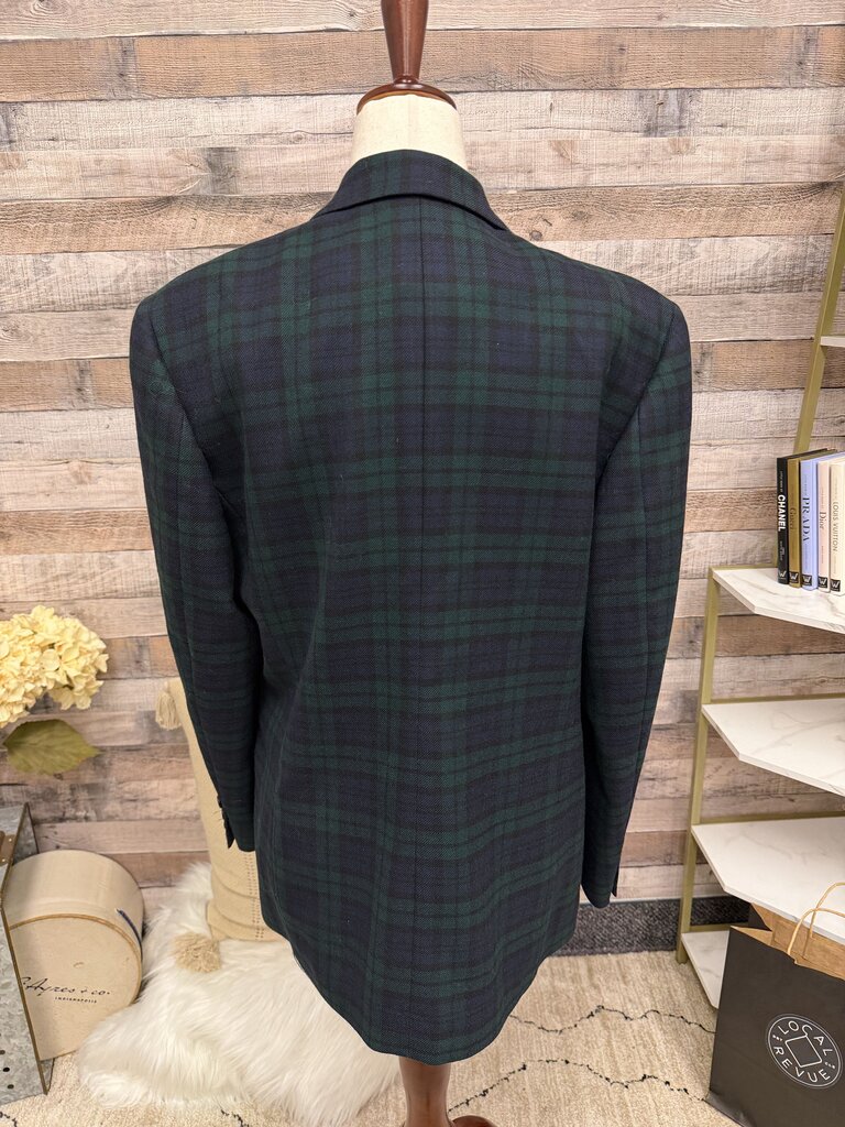 Gail Gordon navy/green tartan plaid blazer