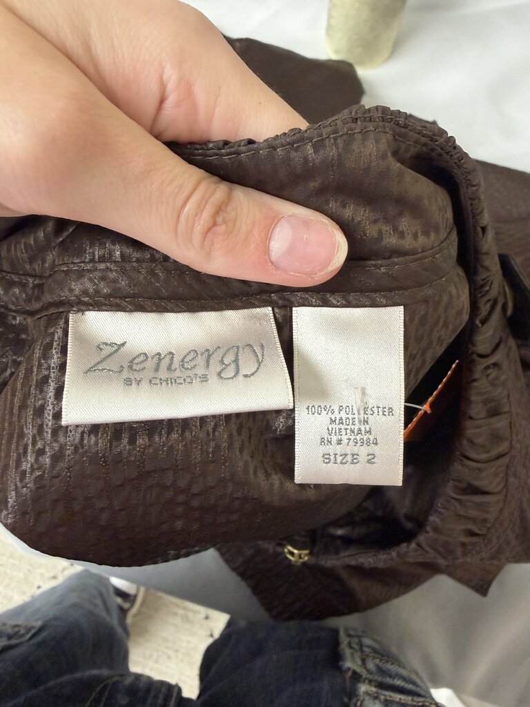 Chicos Zenergy brown bomber style jacket