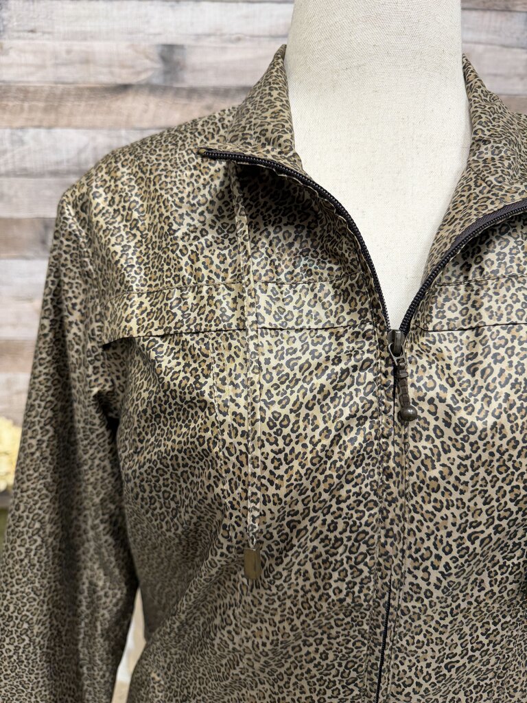 Chicos Zenergy leopard print metallic windbreaker jacket
