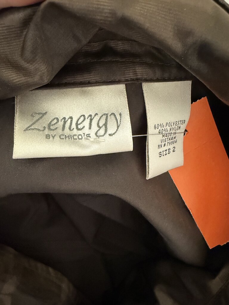 Chicos Zenergy brown shimmer utility style jacket