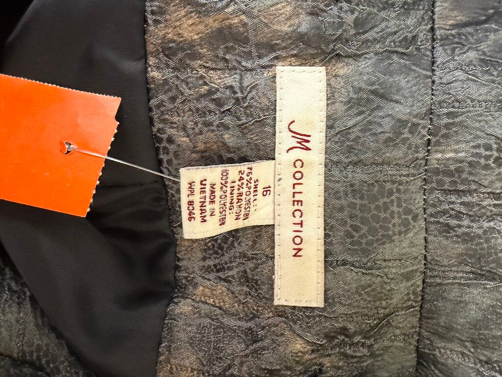 JM Collection animal print zip up bomber style jacket