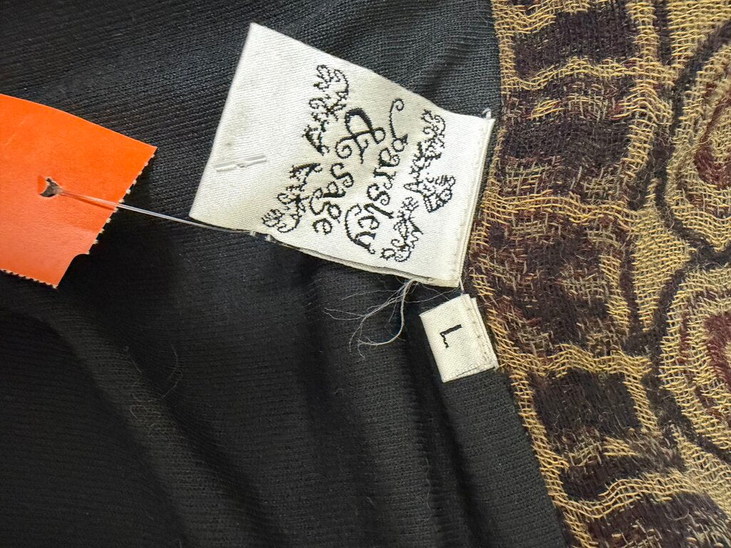Paisley & Sage brown/black/wine open front kimono