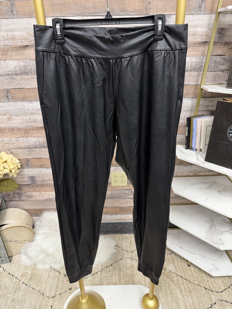 Commando Black Faux Leather Jogger Pants Commando Black L women PANTS