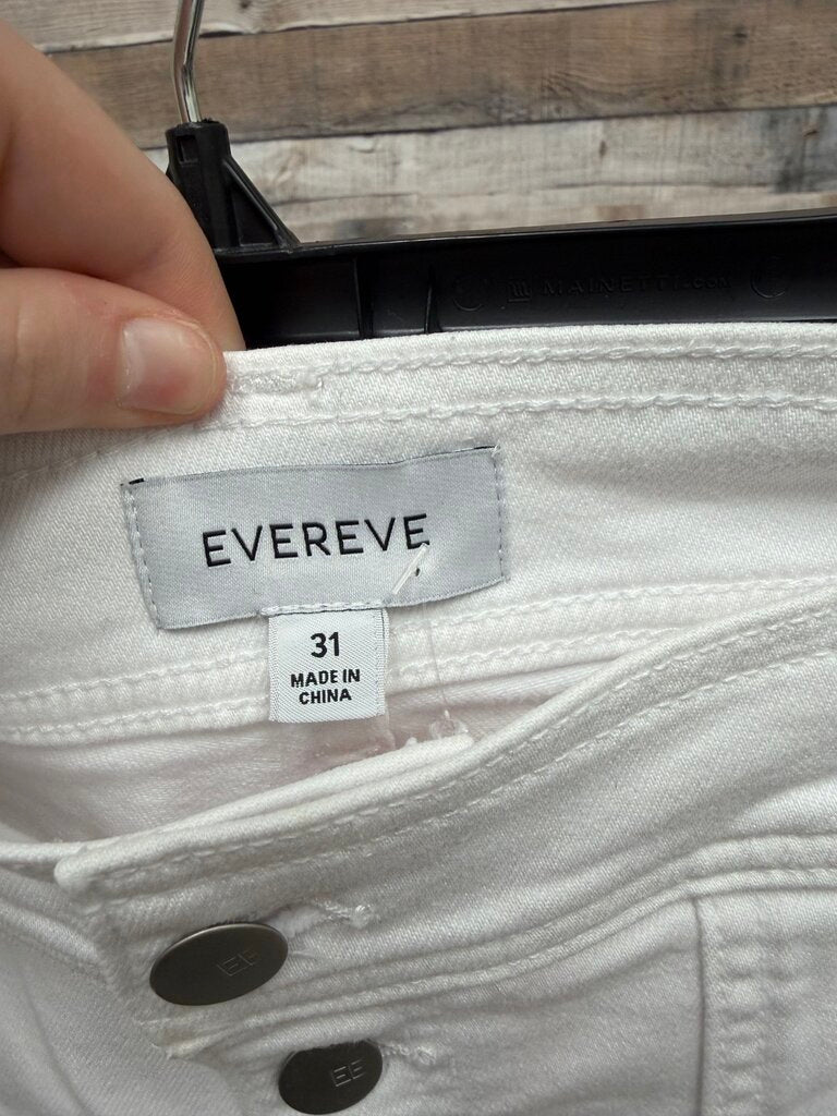 Evereve White Crop Wide Leg Denim Evereve White 31 women PANTS