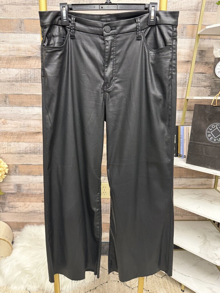 Kut From the Kloth Black Faux Leather Wide Leg Crop Pants