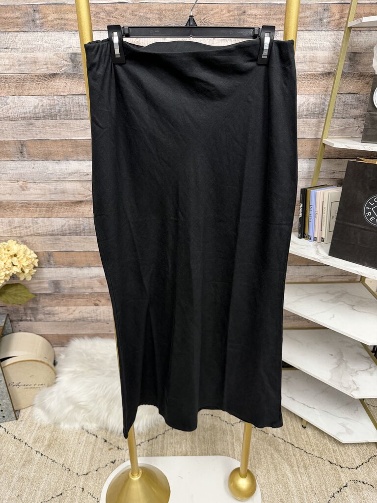 Anthropologie Black Linen Blend Maxi Skirt