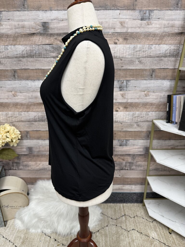 Evereve Black Sleeveless Mock Turtleneck
