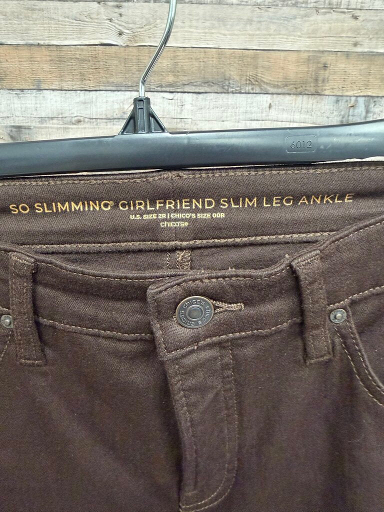 Chicos brown so slimming girlfriend ankle jeans