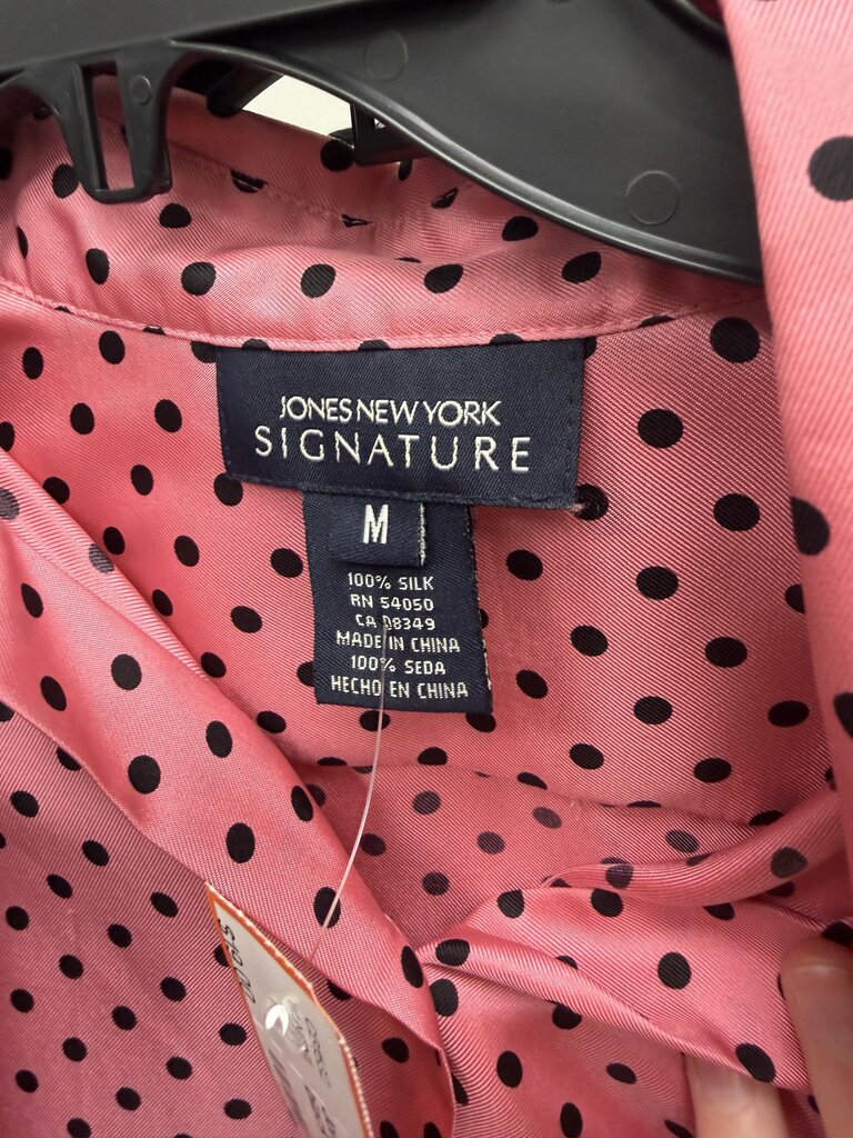 Jones New York pink with black polka dot blouse