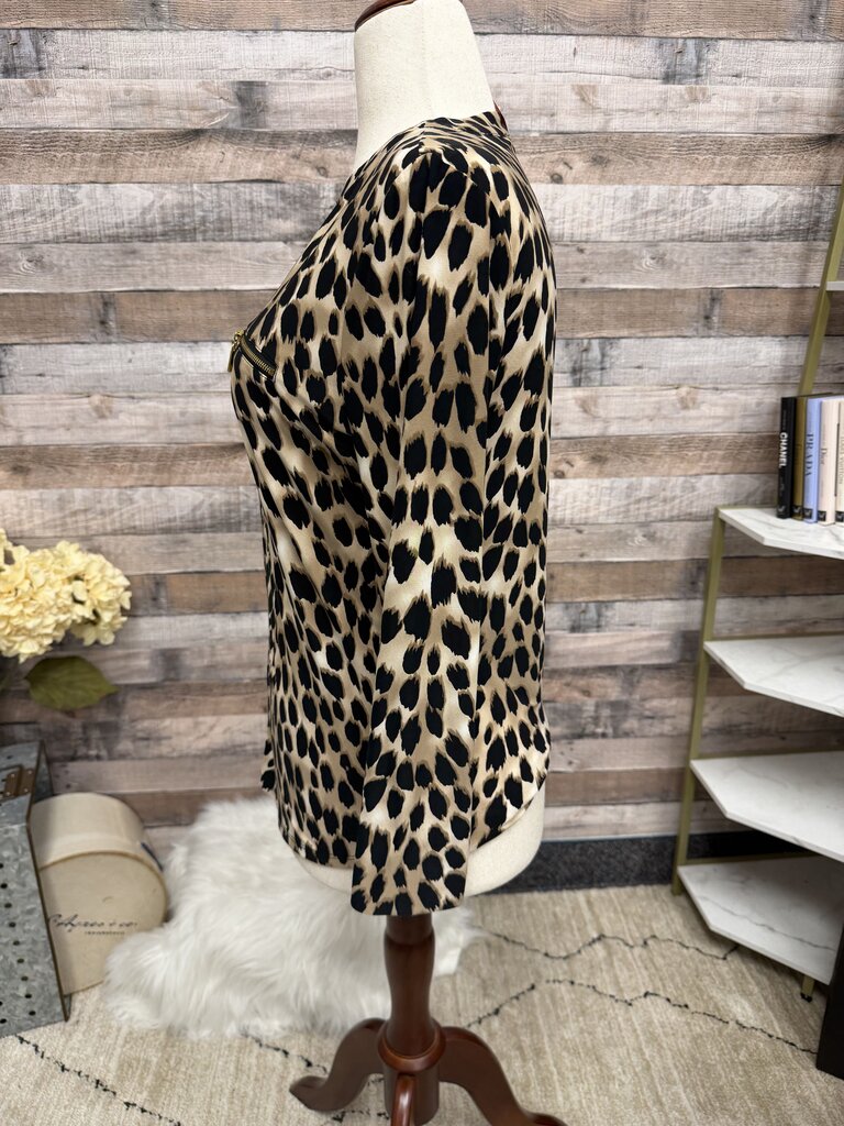 INC animal print v neck blouse