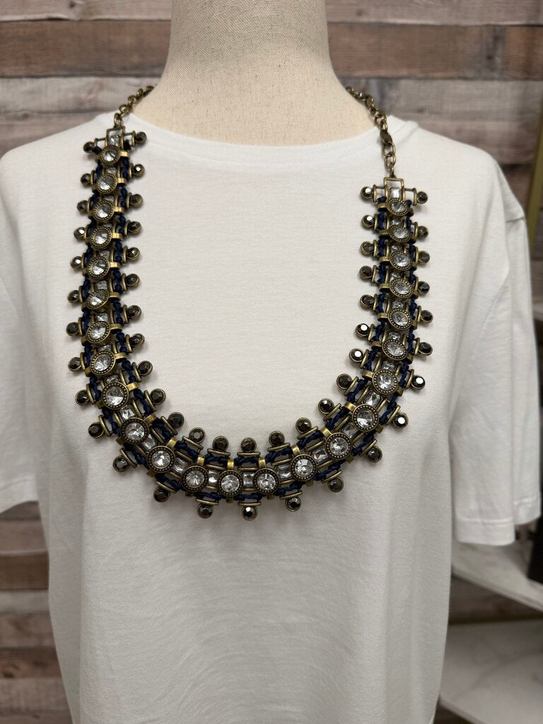 No Brand/J Crew ? Vintage Statement Belt/Necklace Bronze & Navy Rope