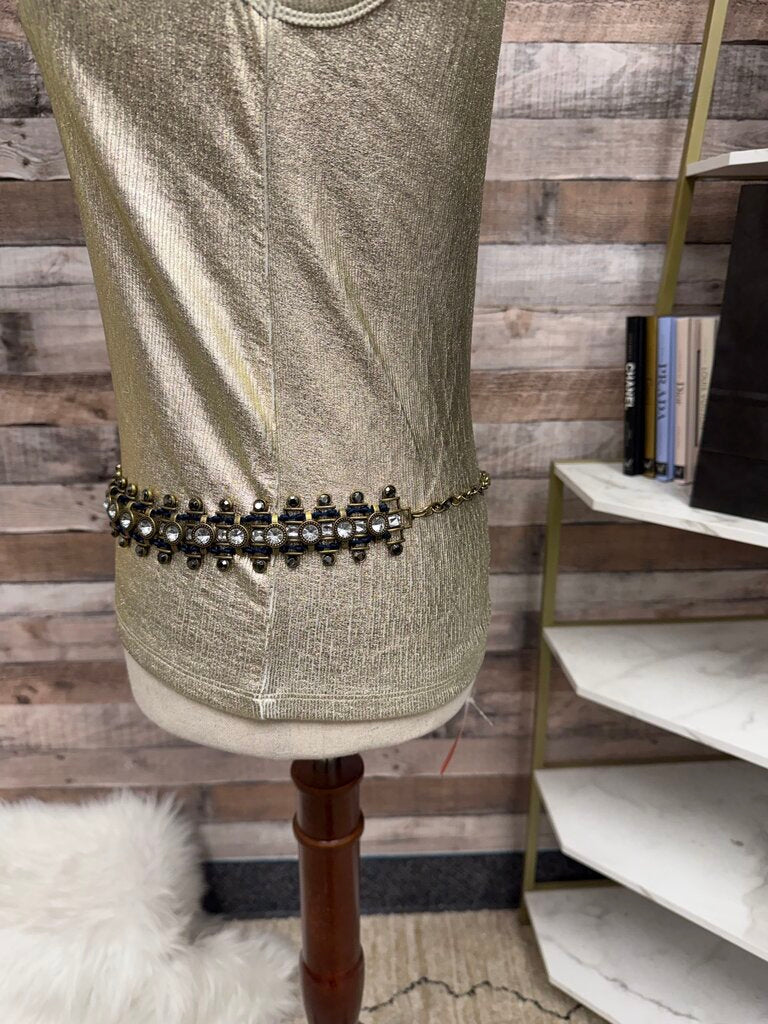 No Brand/J Crew ? Vintage Statement Belt/Necklace Bronze & Navy Rope