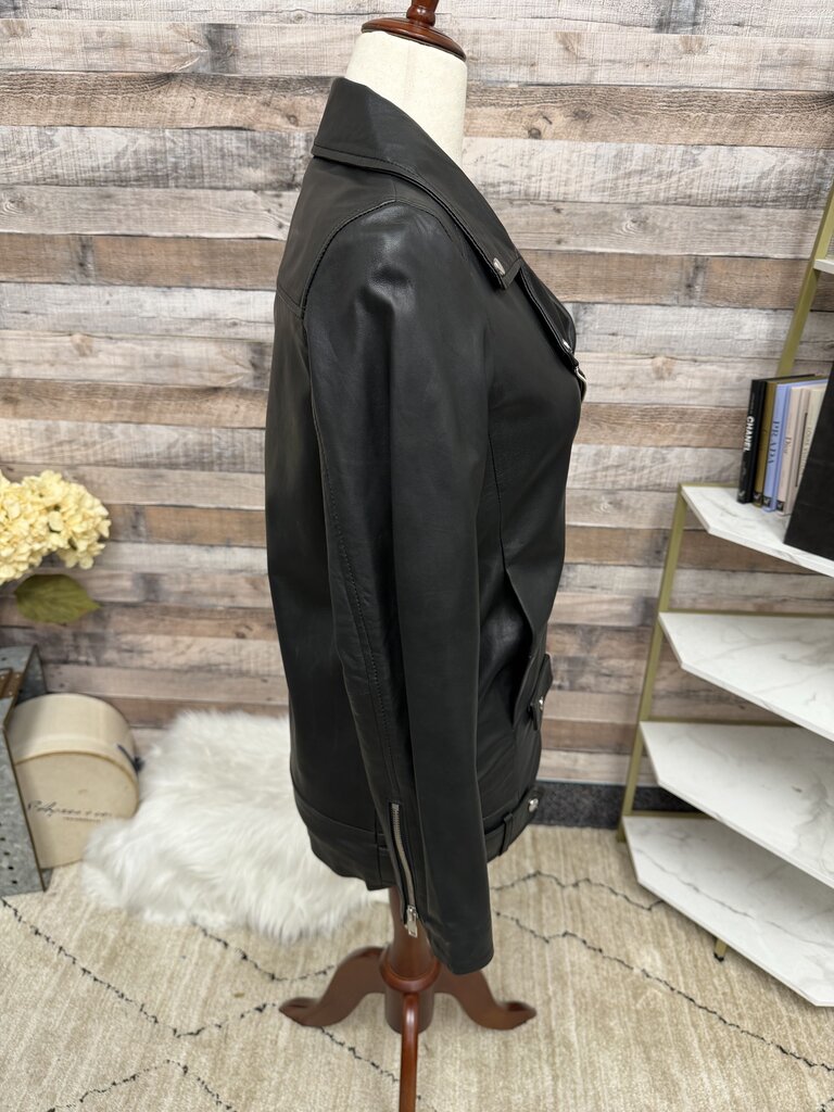 Zara Black Faux Leather Moto Jacket