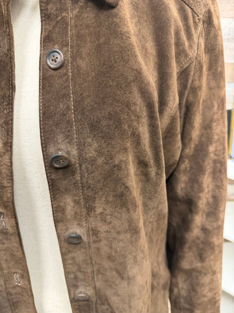 Valerie Stevens Brown Suede Button Front Jacket