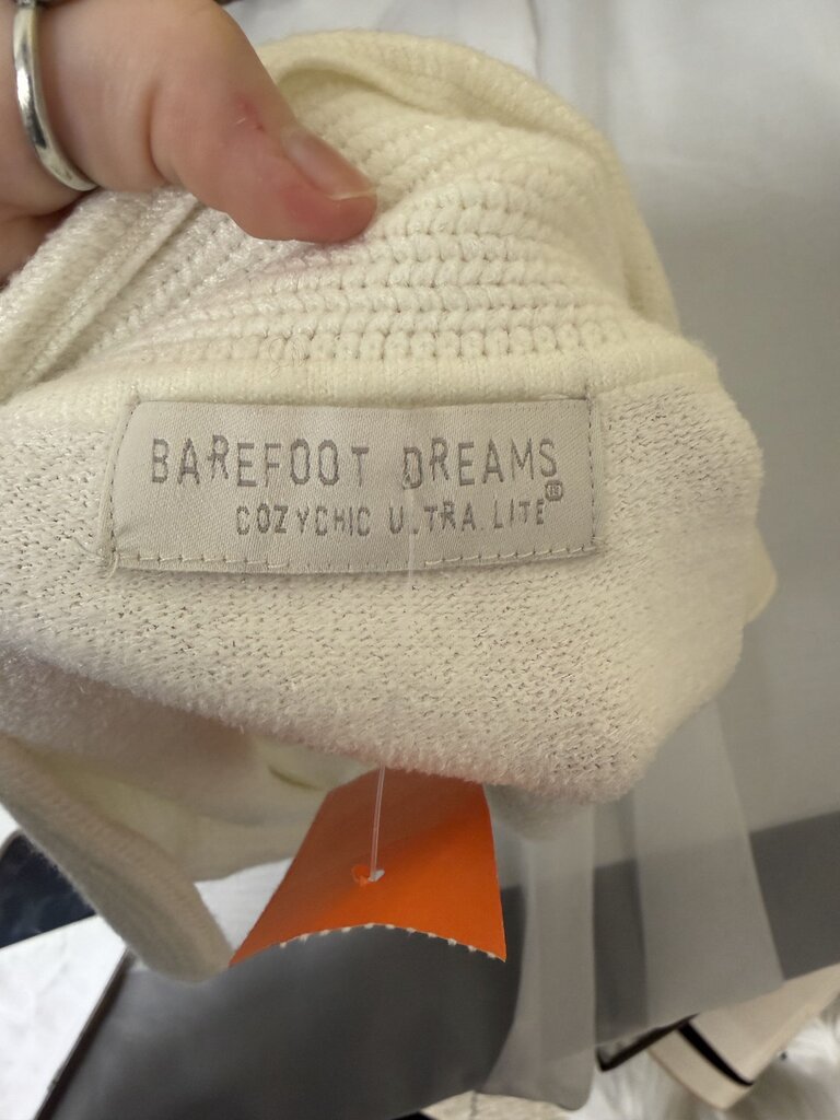 Barefoot Dreams white terry cloth polo shirt