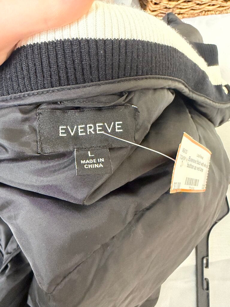 Evereve black with white strip button up vest