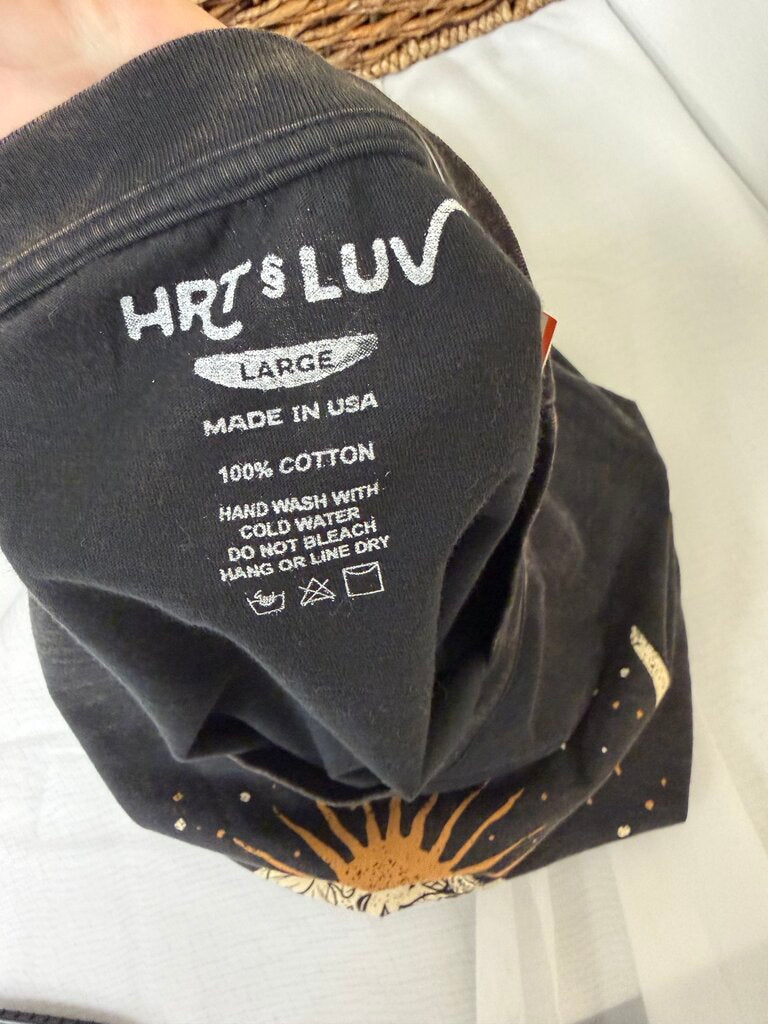 HRT&LUV black cow skull graphic t shirt