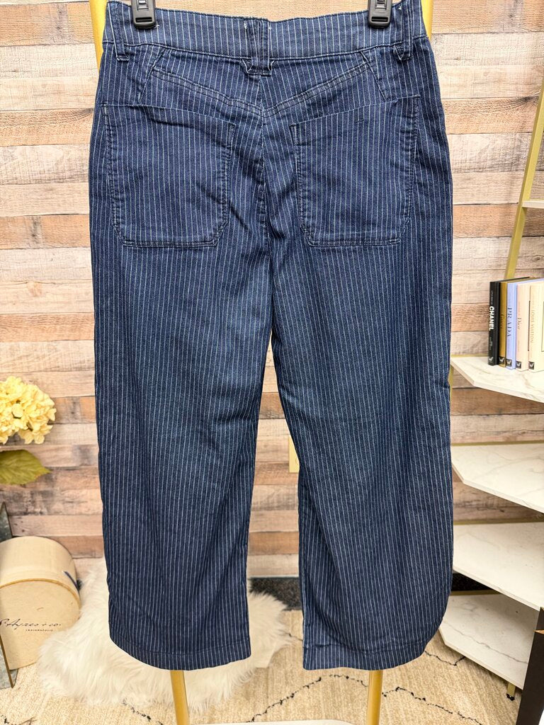 Wit & Wisdom navy with pinstripe wide leg trouser