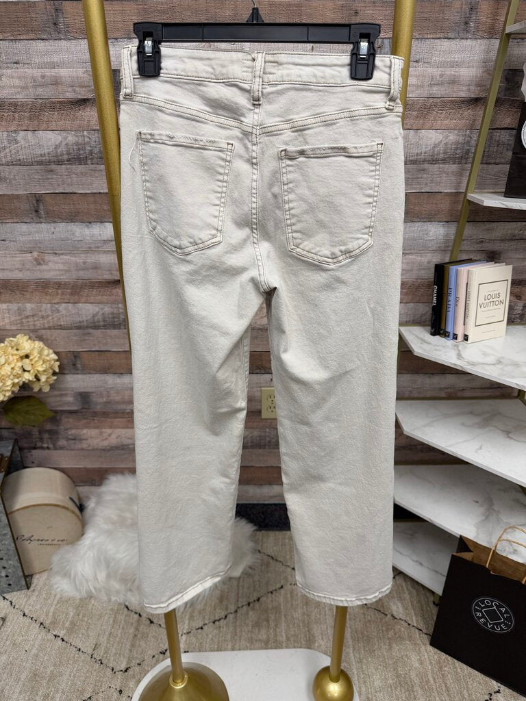 Kut Cream High Rise Cropped Denim