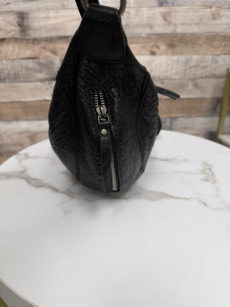Latico Callie Black Pebbled Leather Sling Crossbody