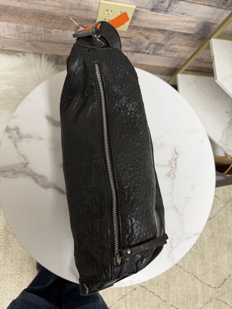 Latico Callie Black Pebbled Leather Sling Crossbody