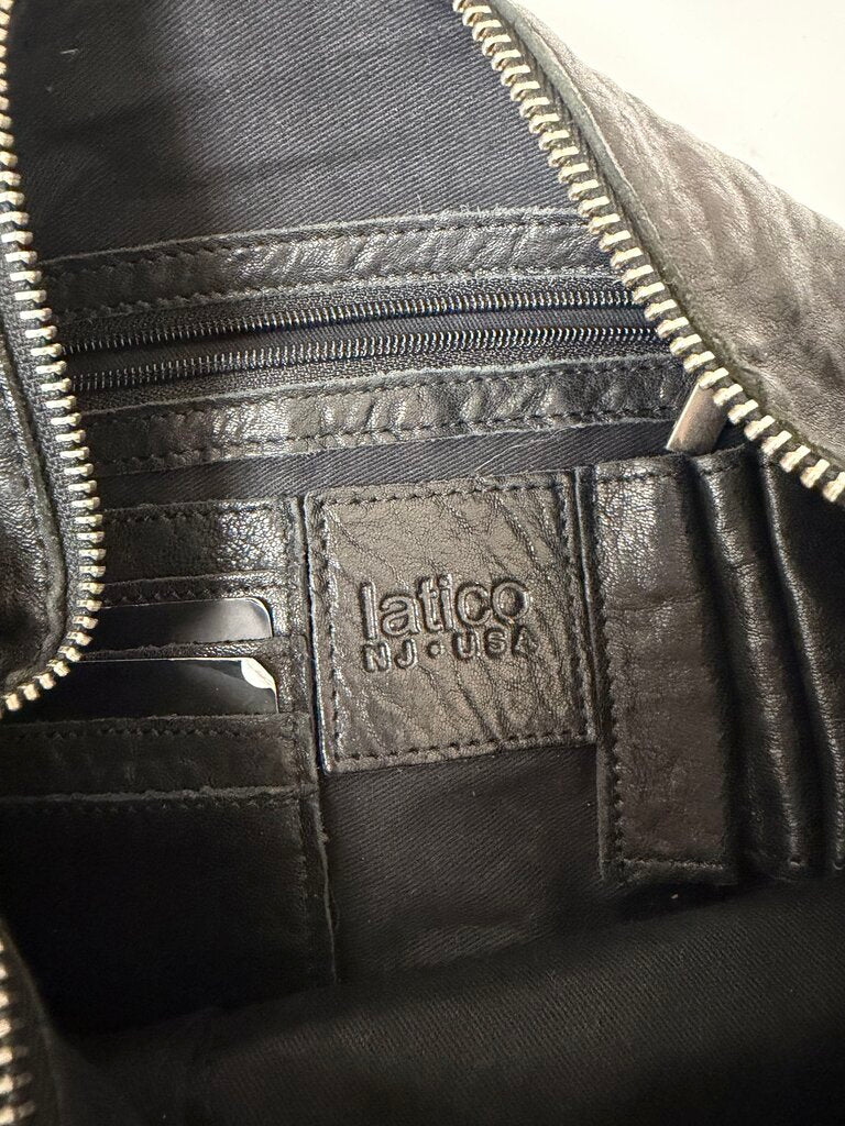 Latico Callie Black Pebbled Leather Sling Crossbody