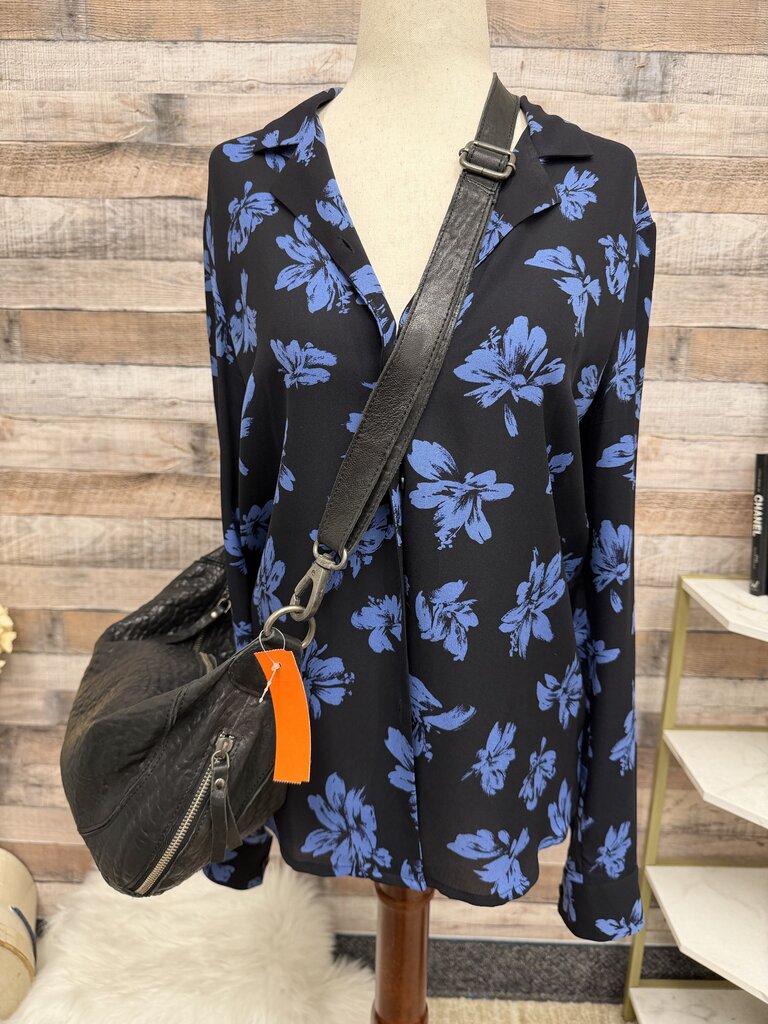Latico Callie Black Pebbled Leather Sling Crossbody