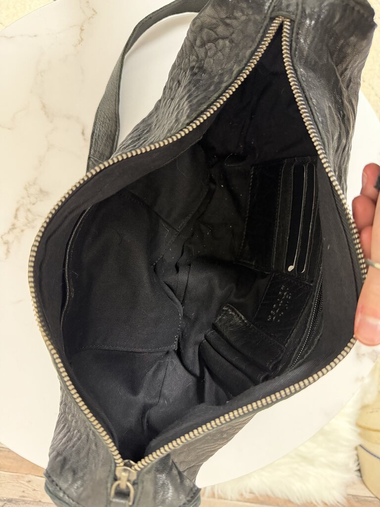 Latico Callie Black Pebbled Leather Sling Crossbody