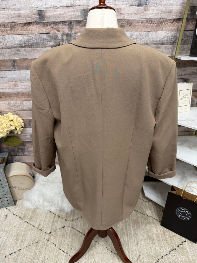 Open Edit Tan Single Button Blazer
