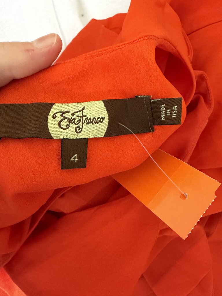 Eva Franco for Anthropologie Orange Pleated Dress