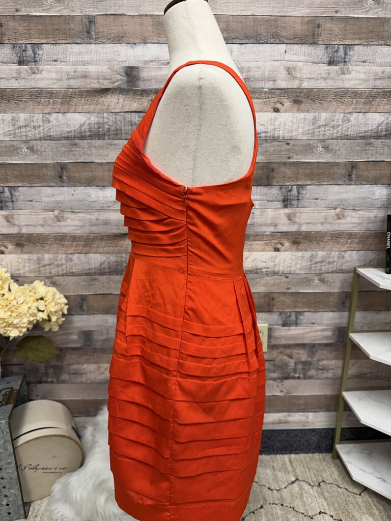 Eva Franco for Anthropologie Orange Pleated Dress