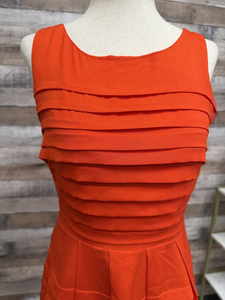 Eva Franco for Anthropologie Orange Pleated Dress