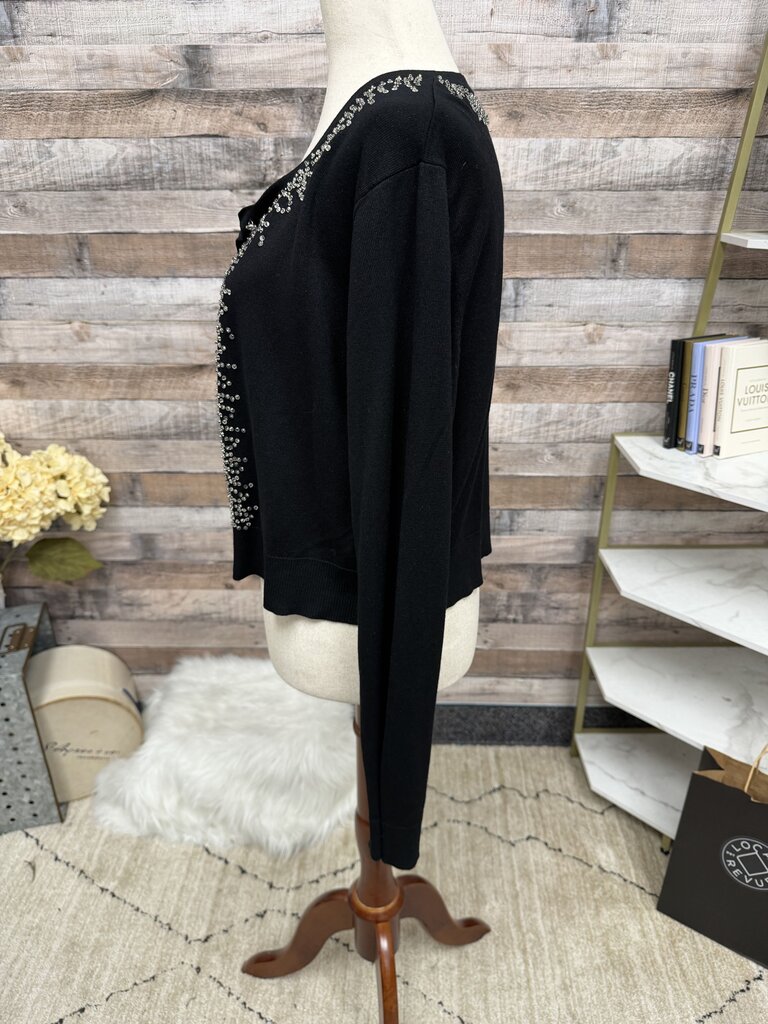 Soft Surroundings Black Button Up Cardigan /w Sequin Embellish XL