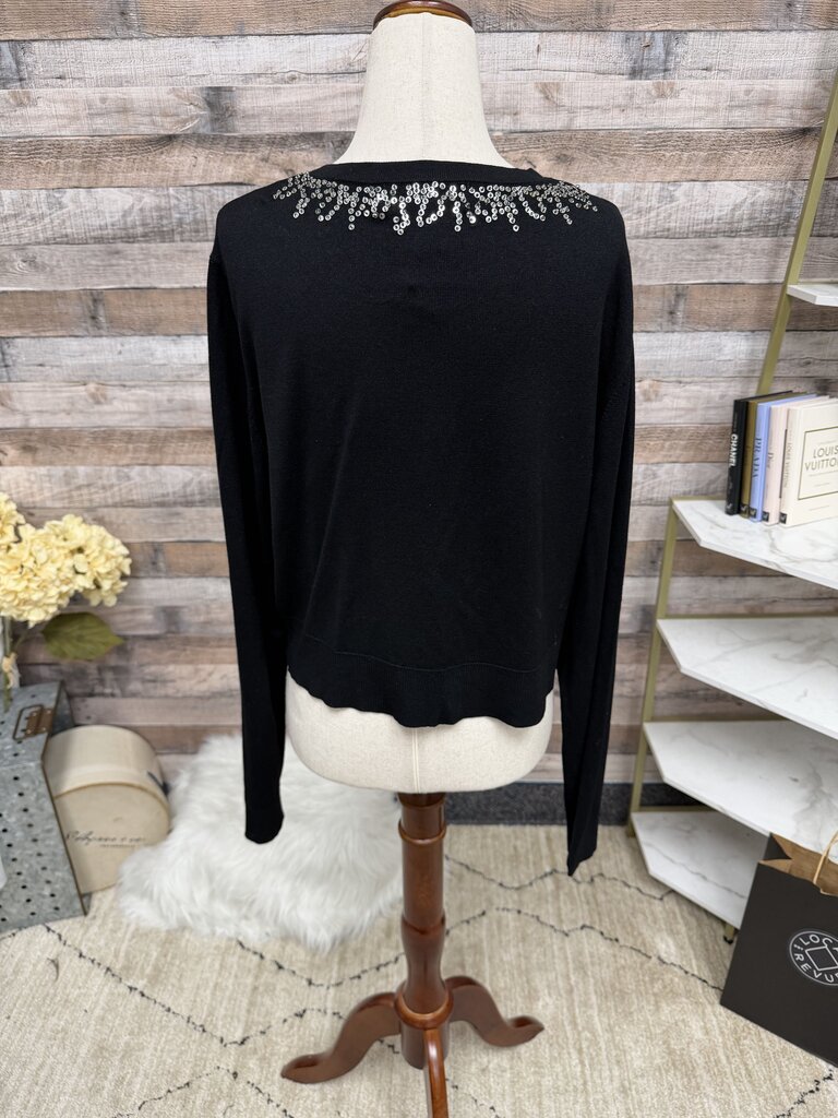 Soft Surroundings Black Button Up Cardigan /w Sequin Embellish XL