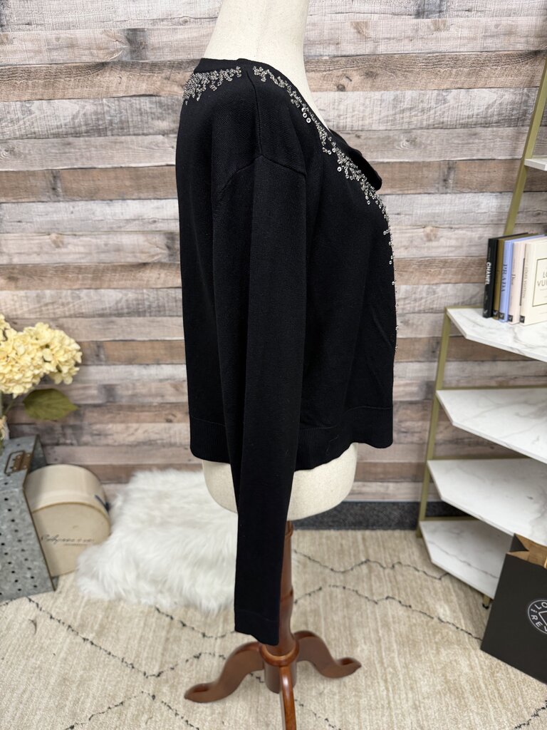 Soft Surroundings Black Button Up Cardigan /w Sequin Embellish XL