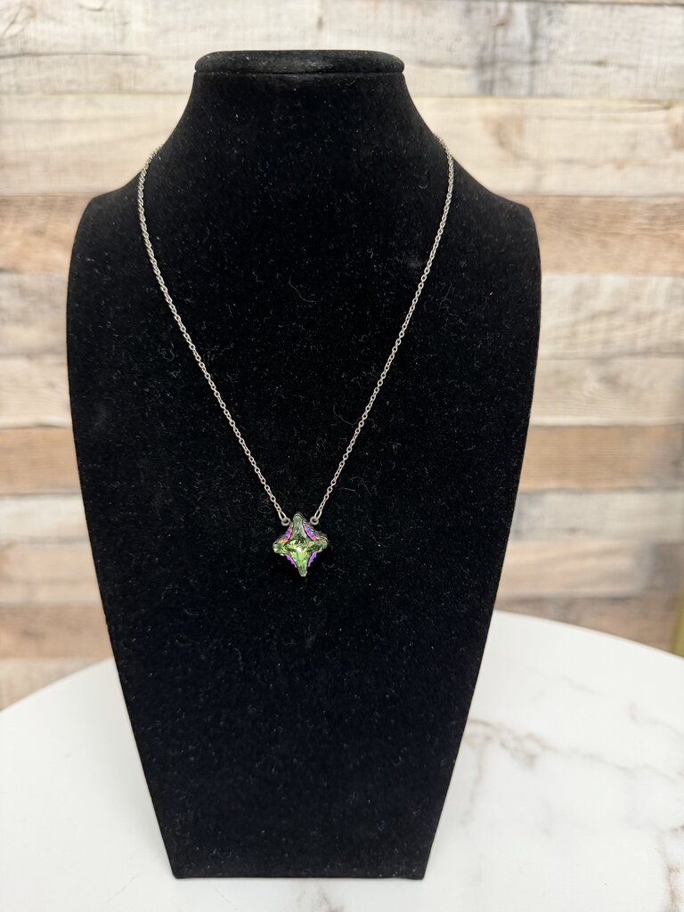Sabika Iridescent Rhinestone Necklace Sabika Silver OS women NECKLACE - JEWELRY