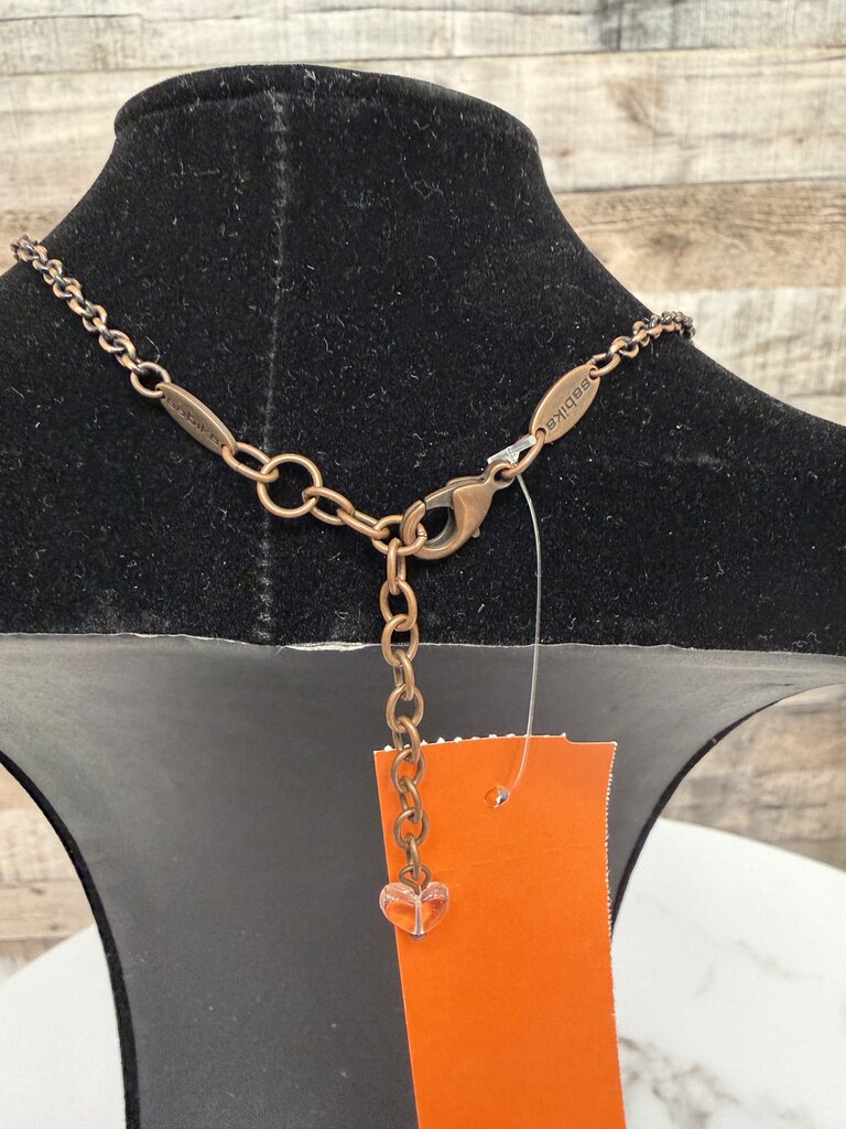 Sabika Rose Gold Rhinestone Pendant Necklace