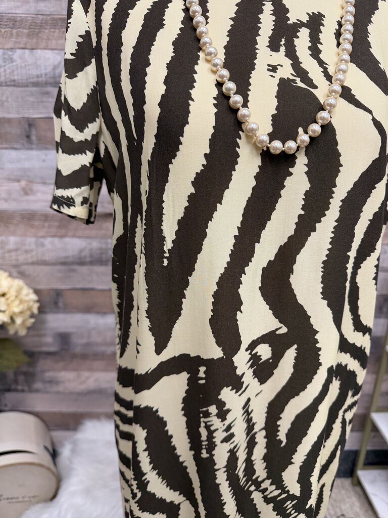 CoreyLynn Calter for Anthro Zebra print mxi tee dress