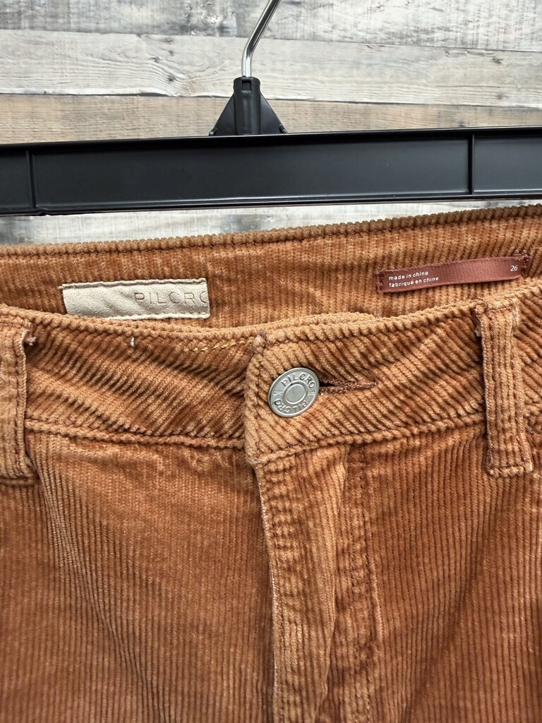 Pilcro rust corduroy high rise bootcut flare
