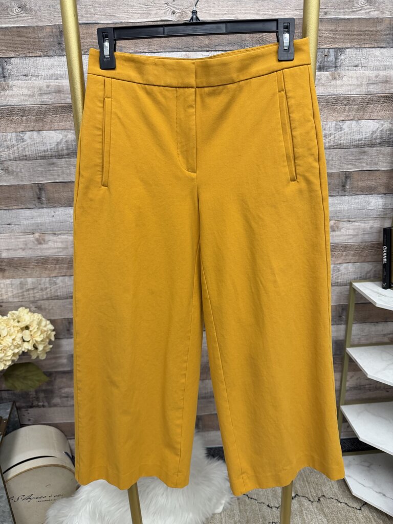 Ann Taylor mustard wide leg cropped pant
