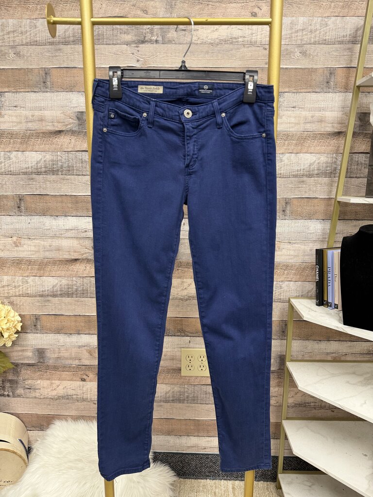 AG the stevie ankle slim straight leg blue pants