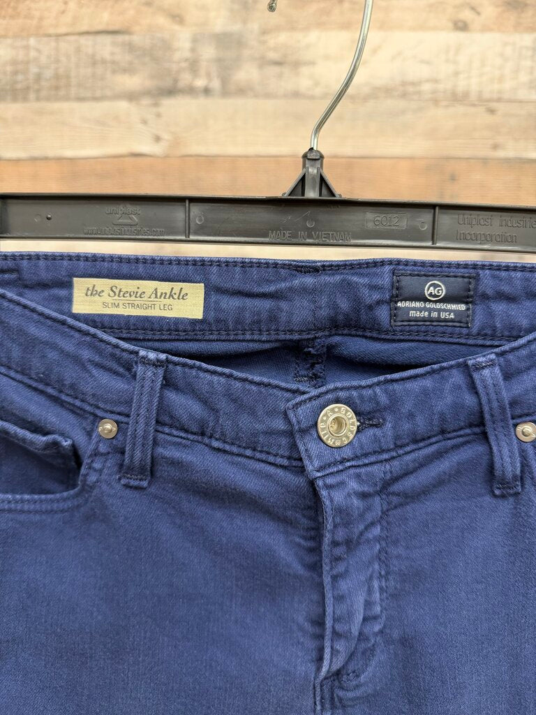 AG the stevie ankle slim straight leg blue pants