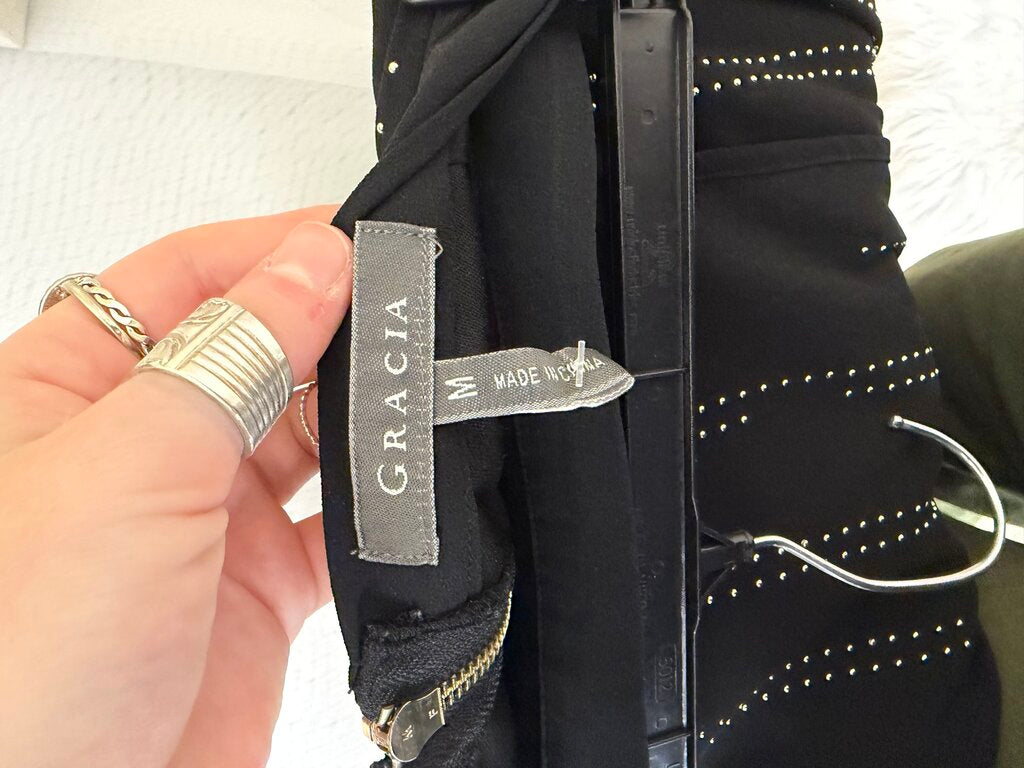 Gracia black with rhinestone embellishment