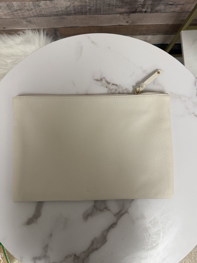 no label cream pebbled leather clutch no label cream OS women ACCESSORIES