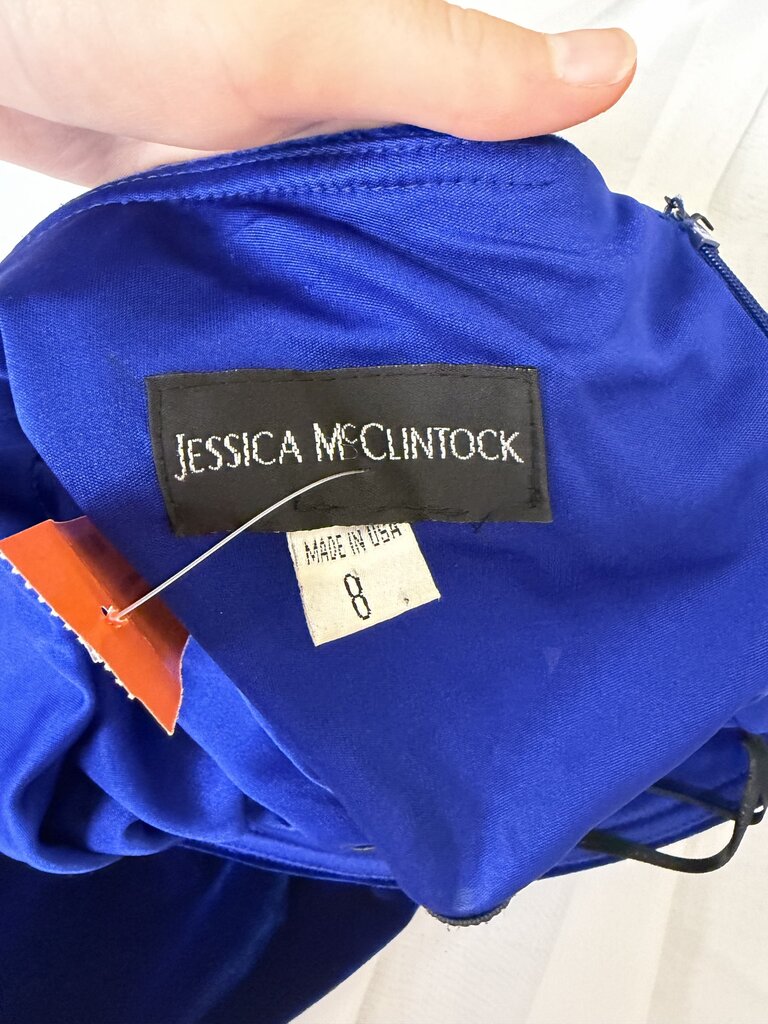 Jessica McClintock royal blue velvet evening gown