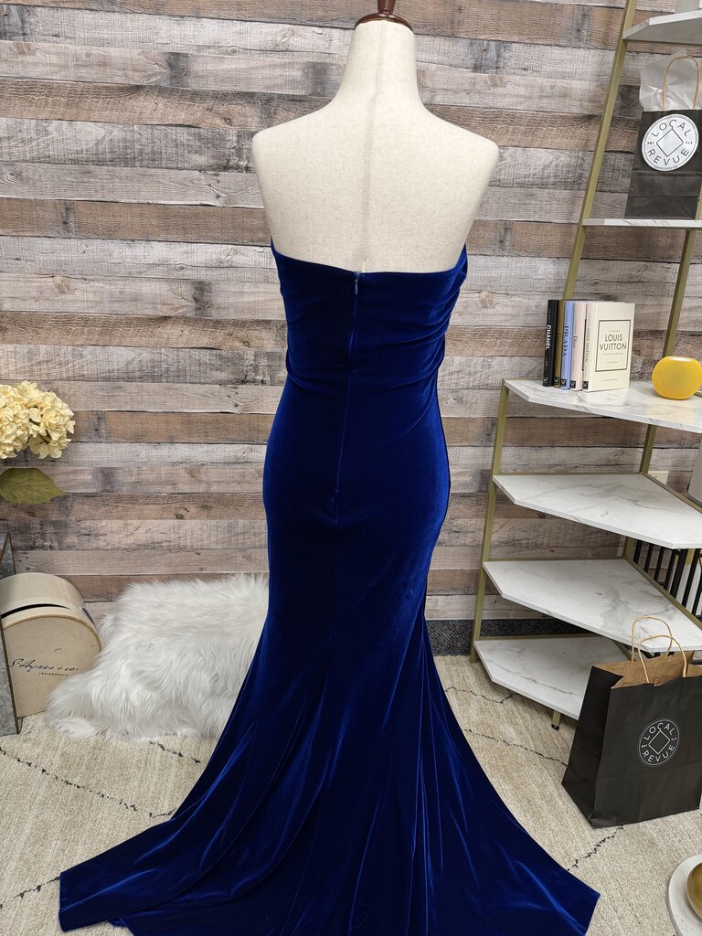 Jessica McClintock royal blue velvet evening gown