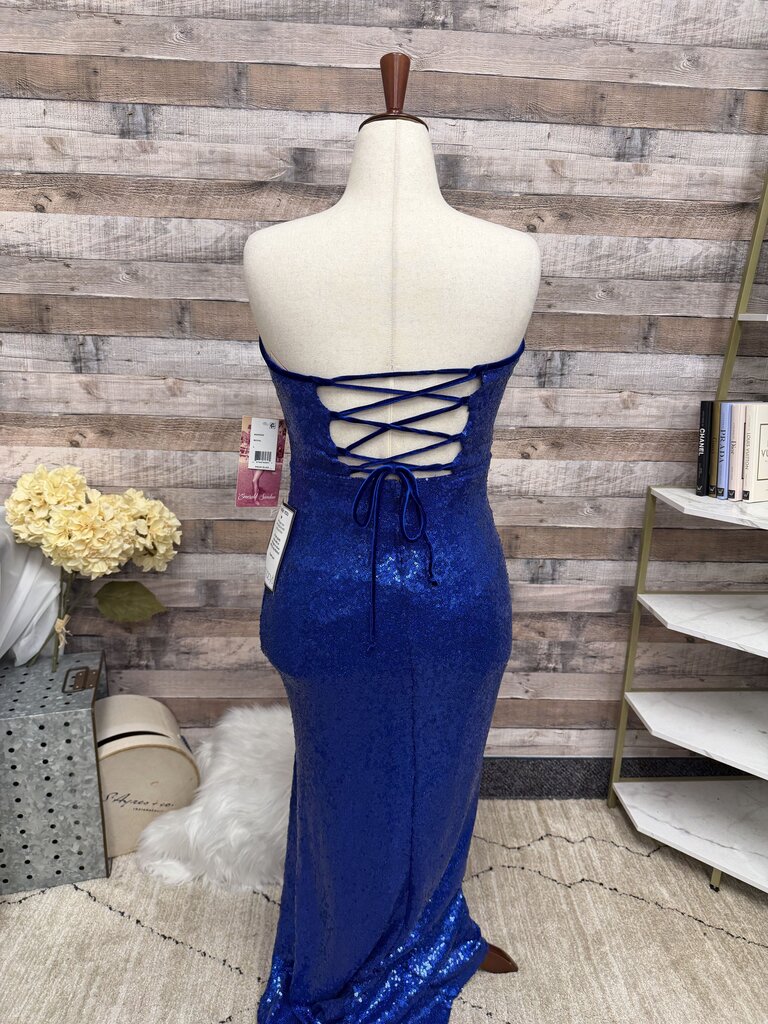 Emerald Sundae royal blue floor length evening gown
