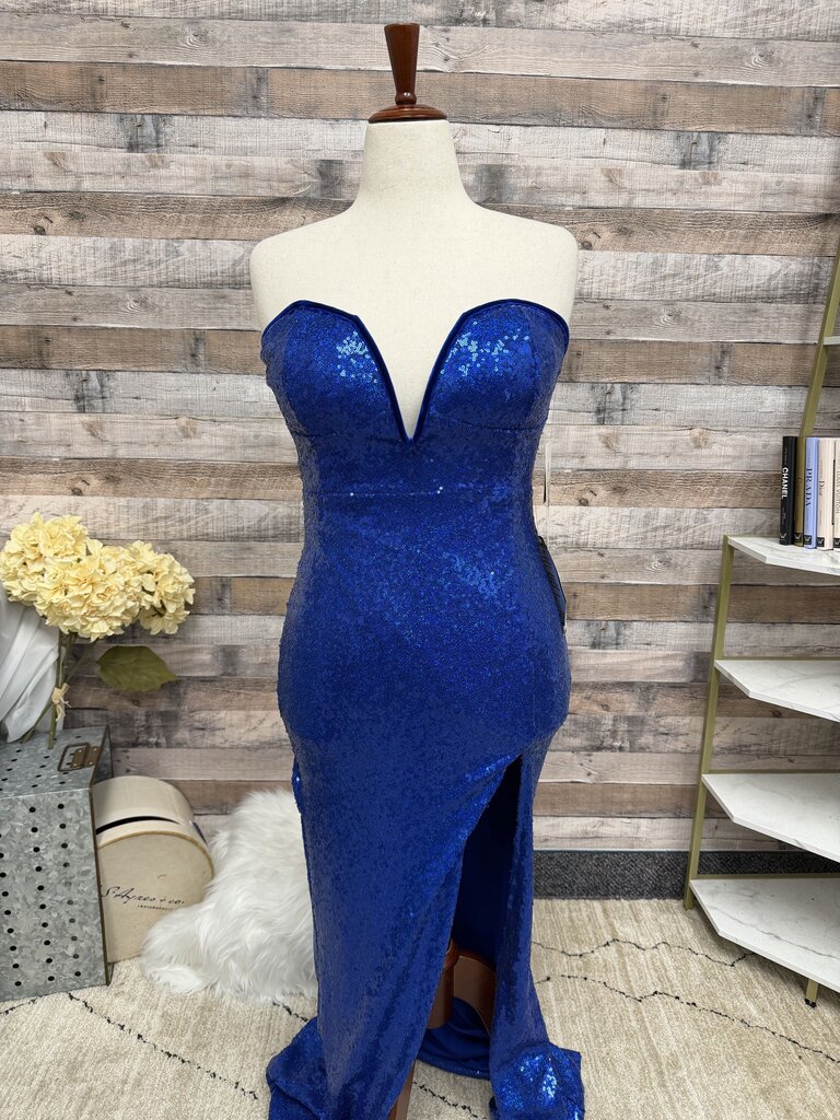 Emerald Sundae royal blue floor length evening gown Emerald Sundae royal blue large women DRESSES